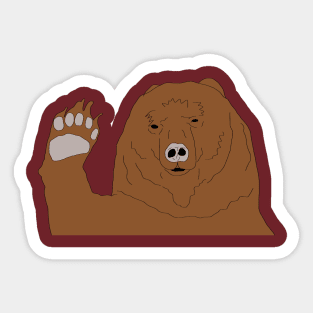 Waving Bear Sticker